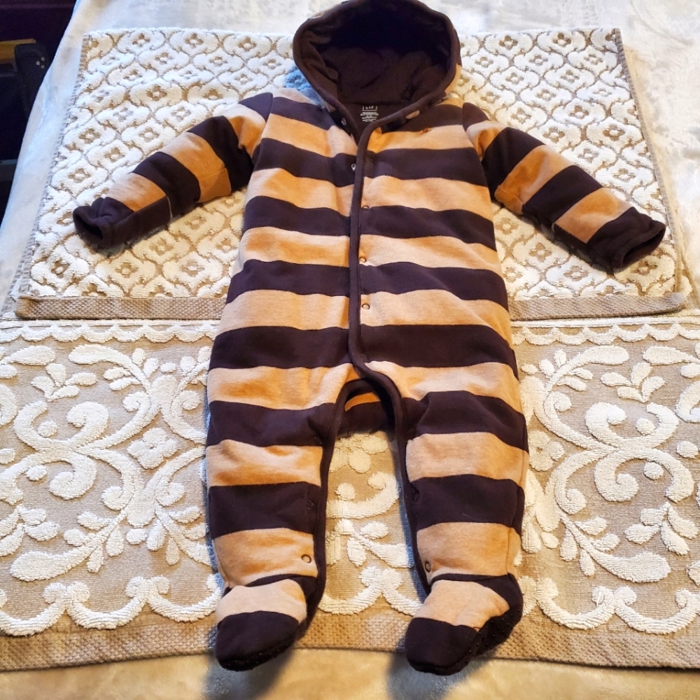 Baby Gap striped cotton puffy snowsuit